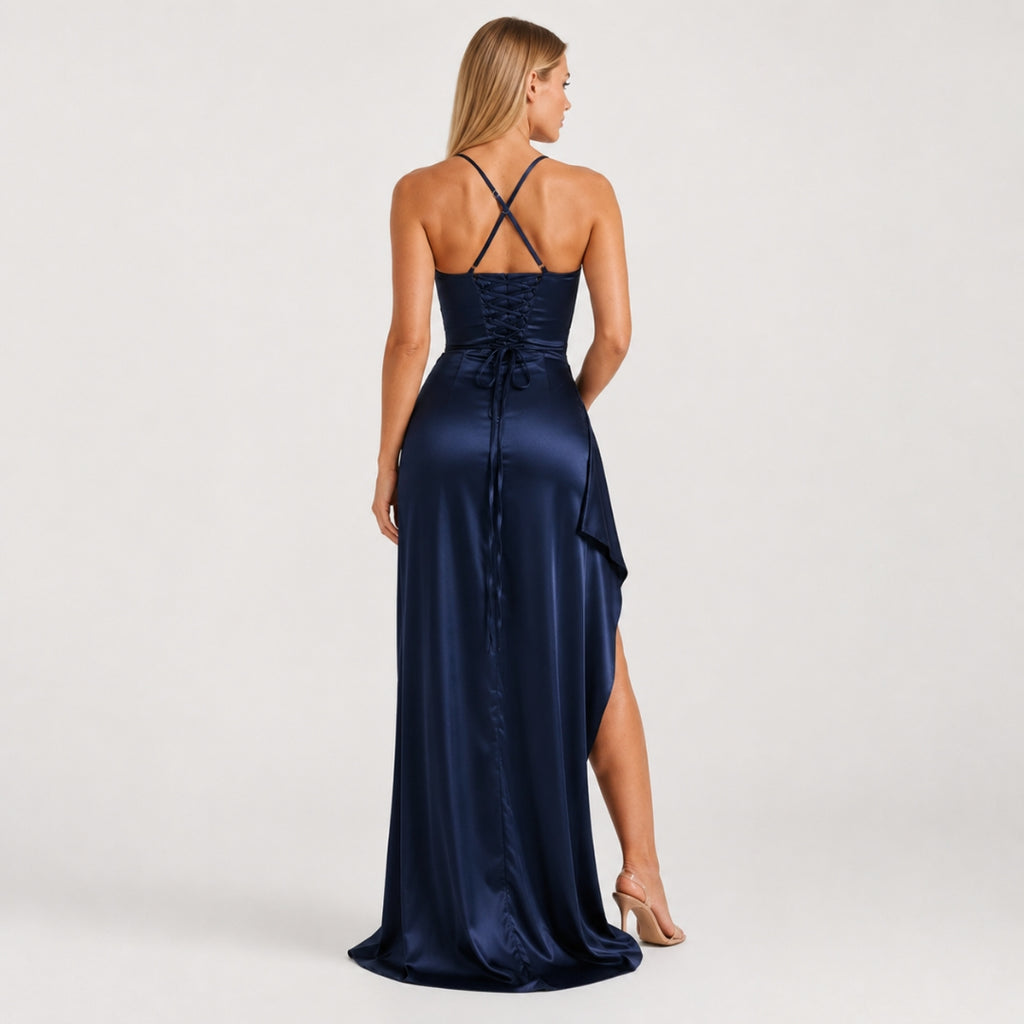 SERAPHINA Ruched Silky-Soft Maxi Dress