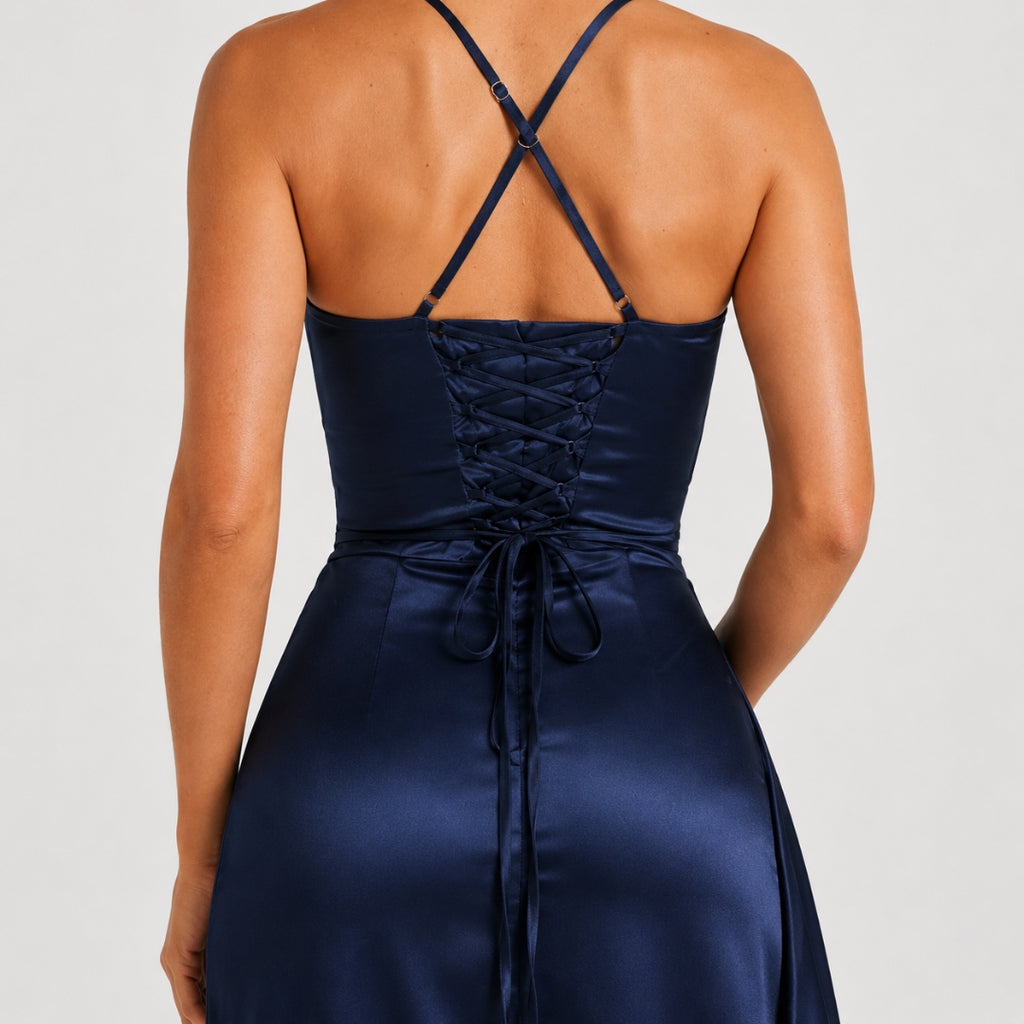 SERAPHINA Ruched Silky-Soft Maxi Dress