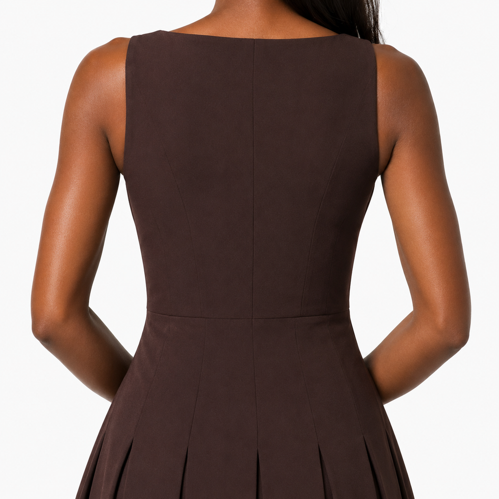 SEREPHINA Pleated Structured Mini Dress