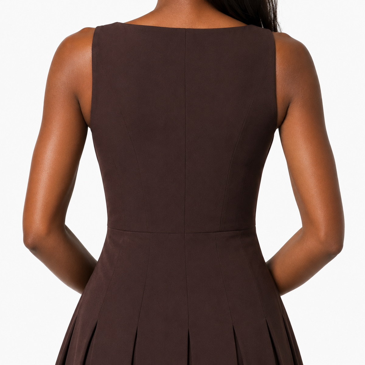 SEREPHINA Pleated Structured Mini Dress