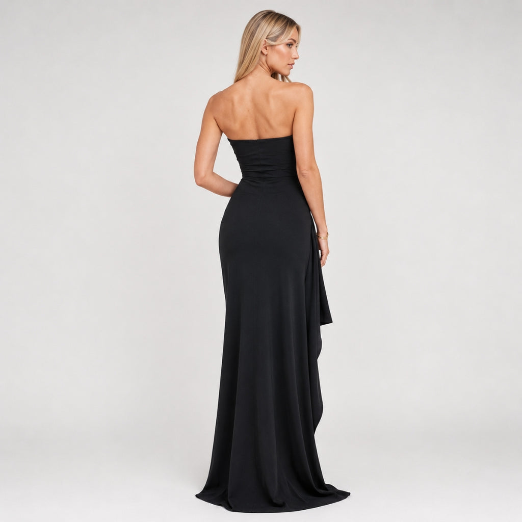 SOLÈNE Strapless Draped Maxi Dress