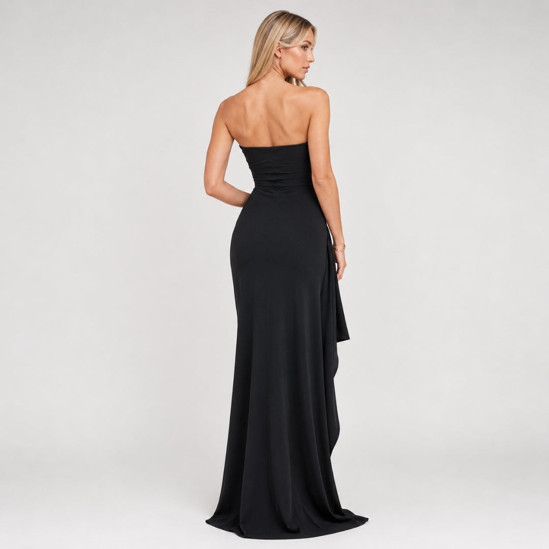 SOLÈNE Strapless Draped Maxi Dress