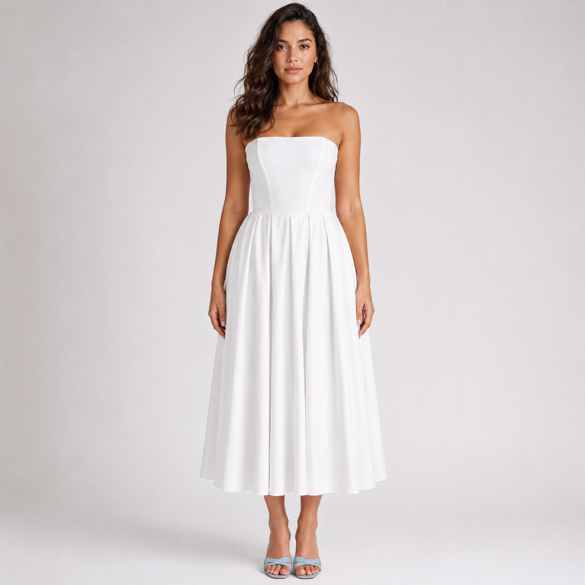 SOLENNE V-Neck A-Line Mini Dress