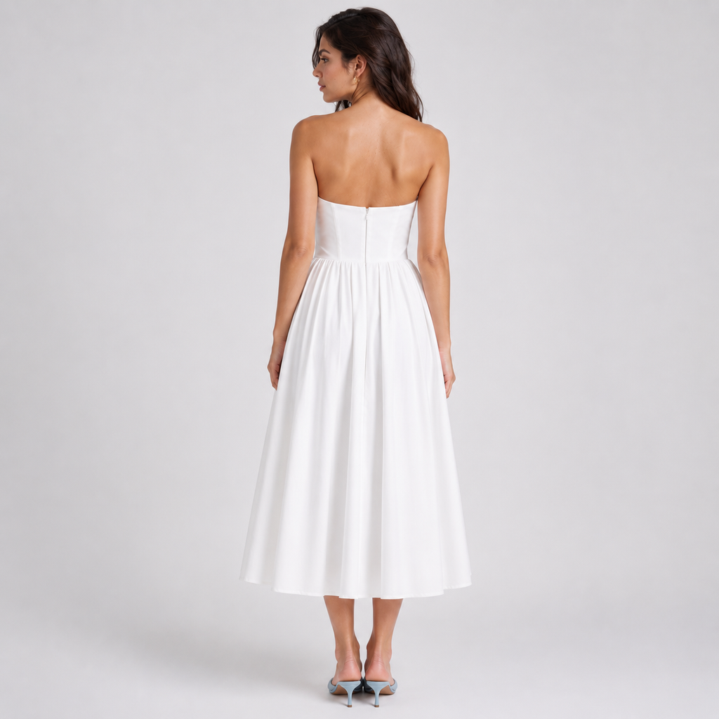 SOLENNE V-Neck A-Line Mini Dress