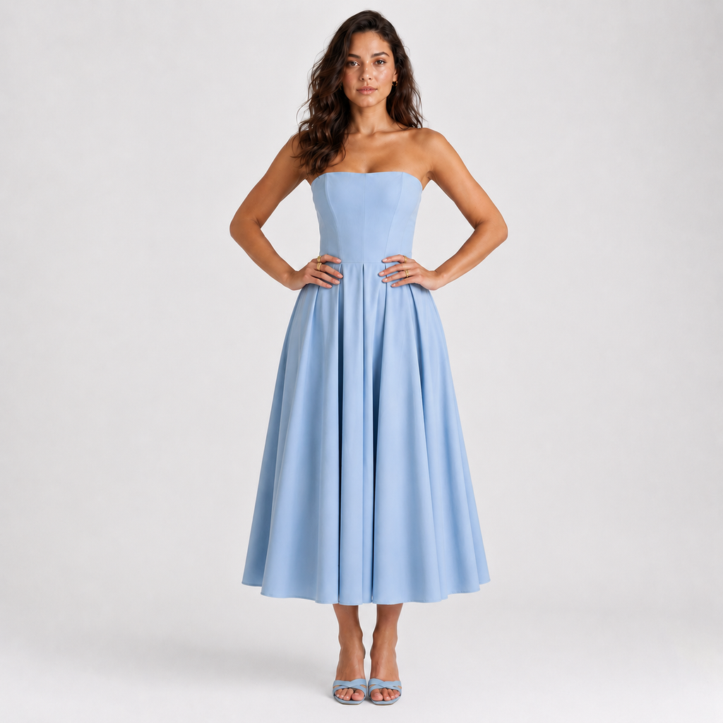 SOLENNE V-Neck A-Line Mini Dress