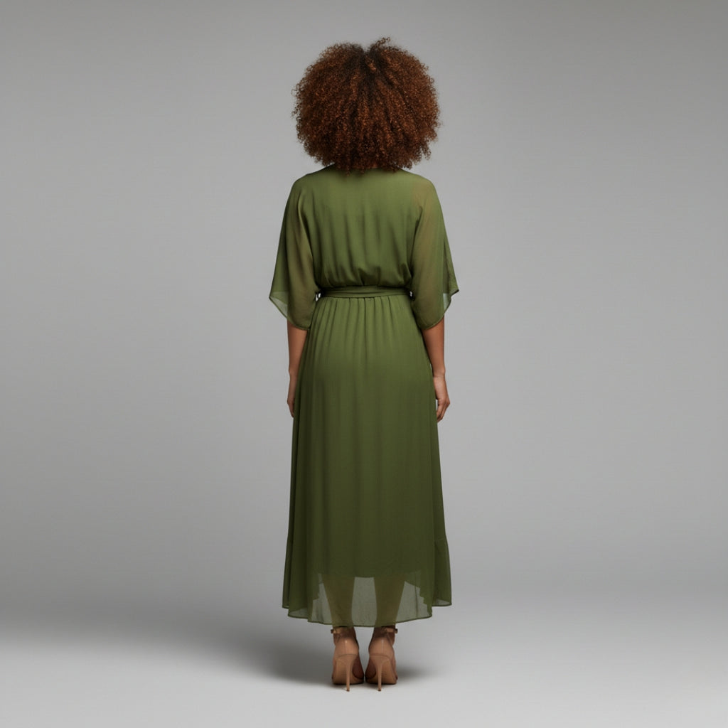 SOPHIE Soft Silk V-Neck Dress