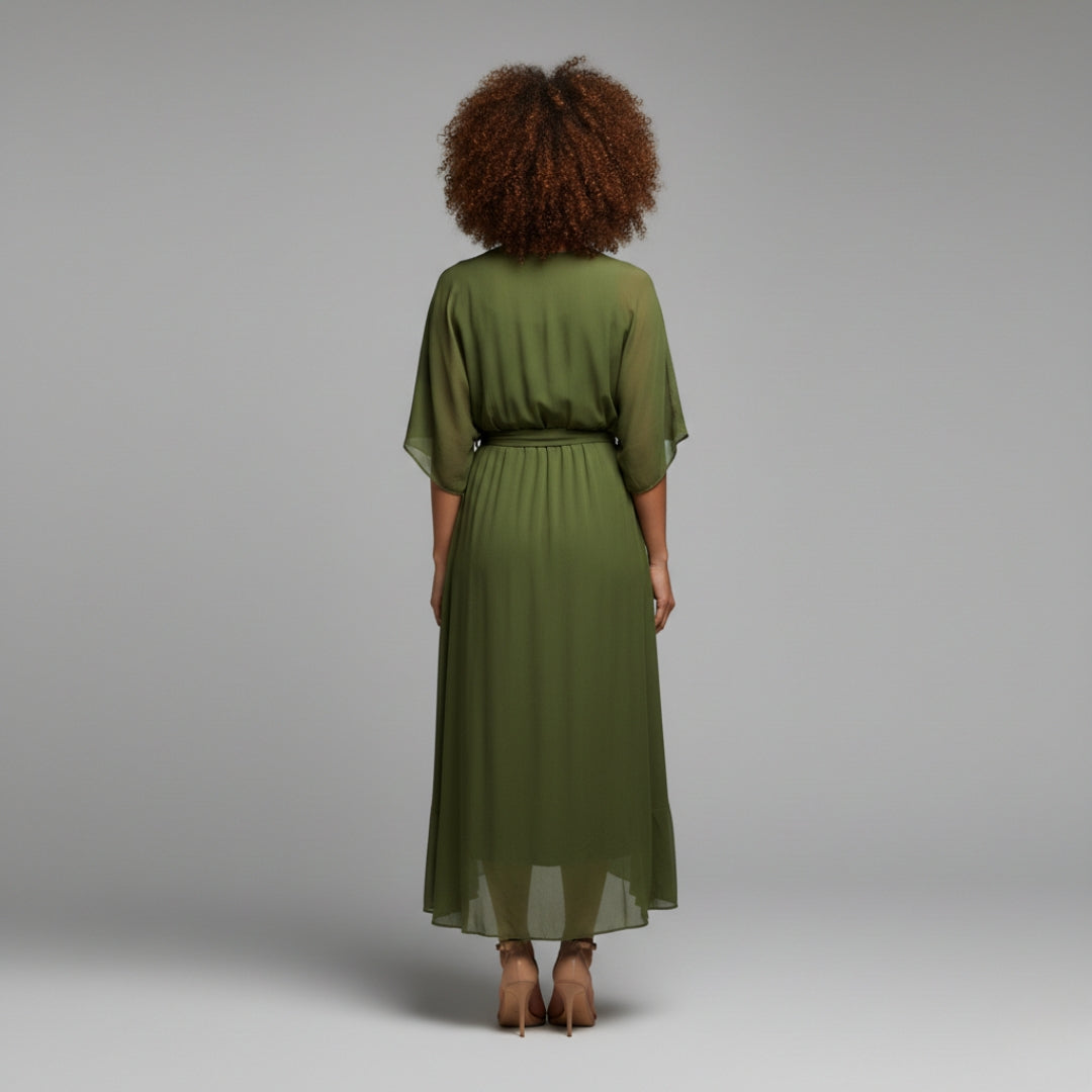 SOPHIE Soft Silk V-Neck Dress