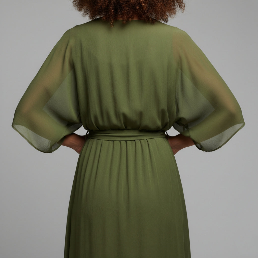 SOPHIE Soft Silk V-Neck Dress