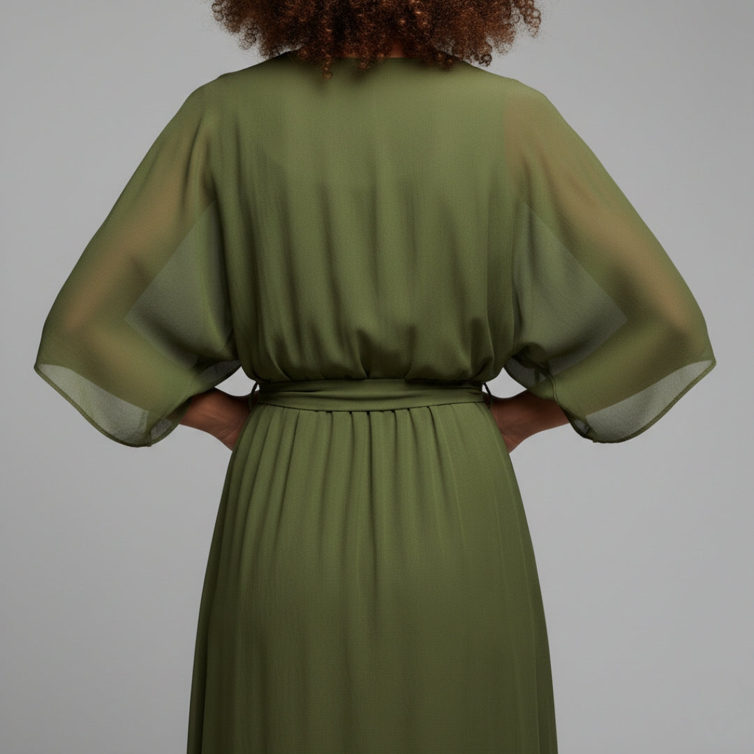 SOPHIE Soft Silk V-Neck Dress