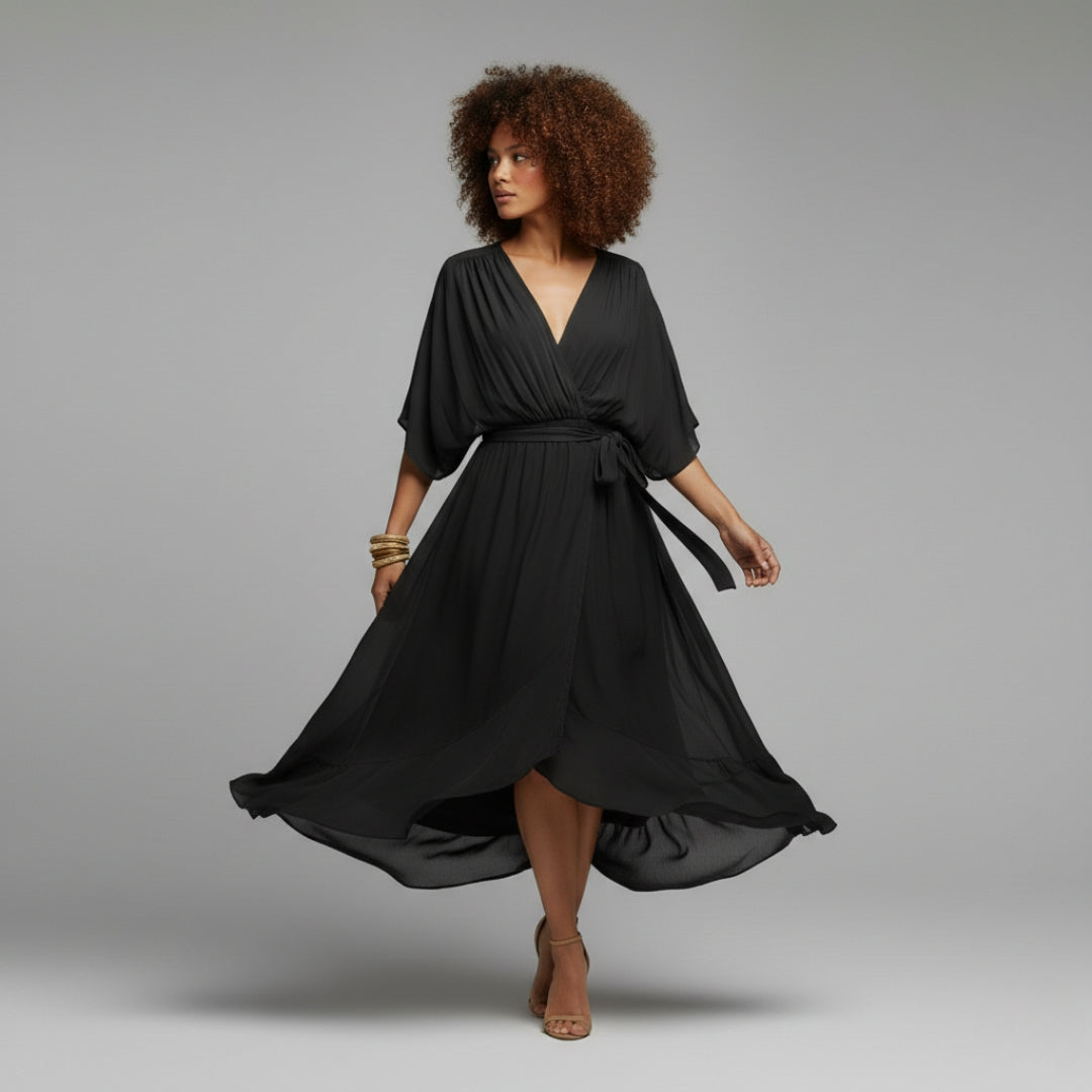 SOPHIE Soft Silk V-Neck Dress