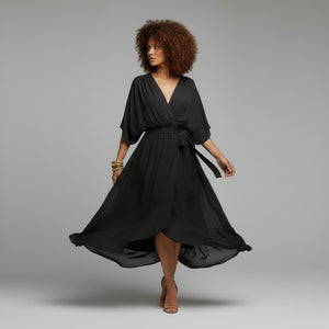 SOPHIE Soft Silk V-Neck Dress