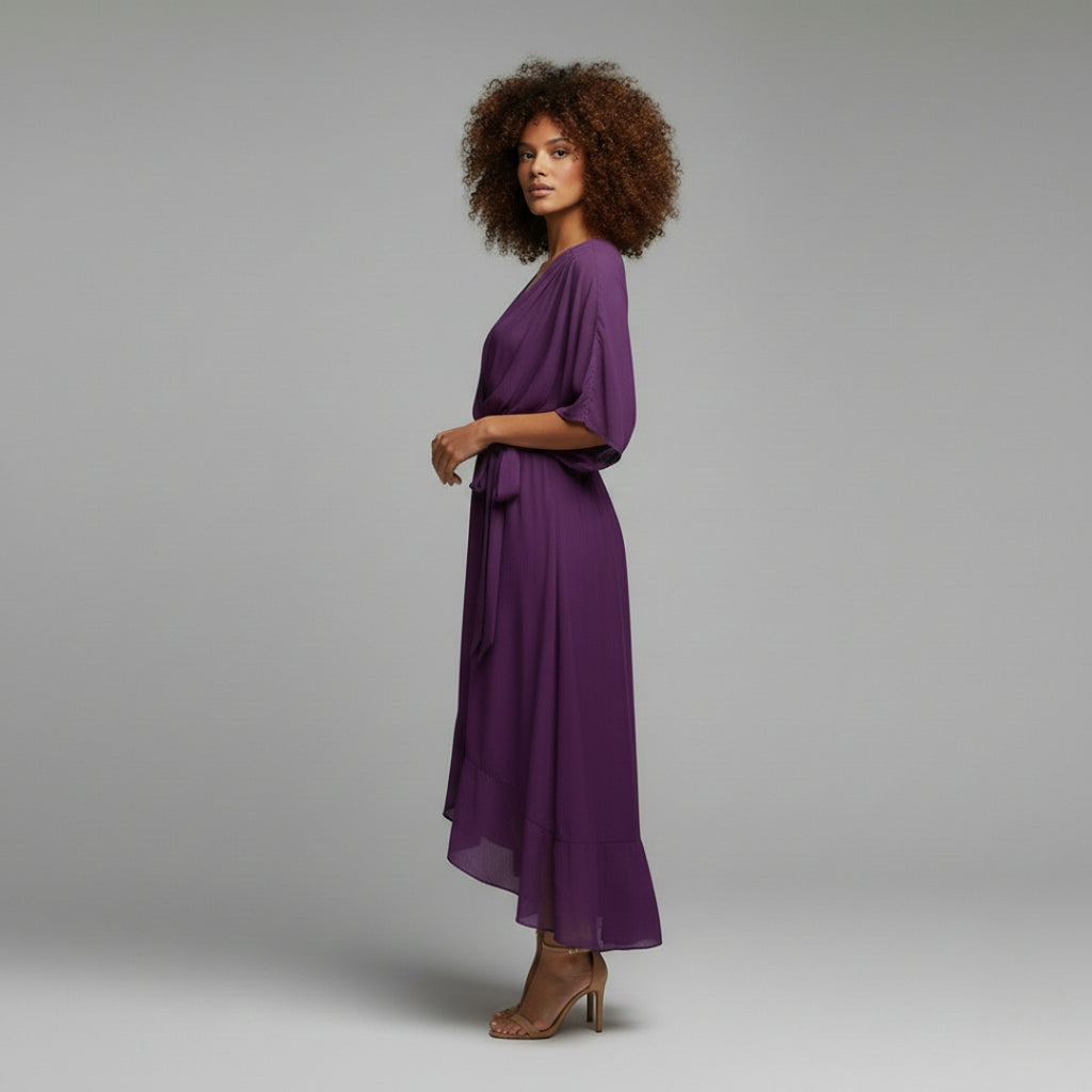 SOPHIE Soft Silk V-Neck Dress