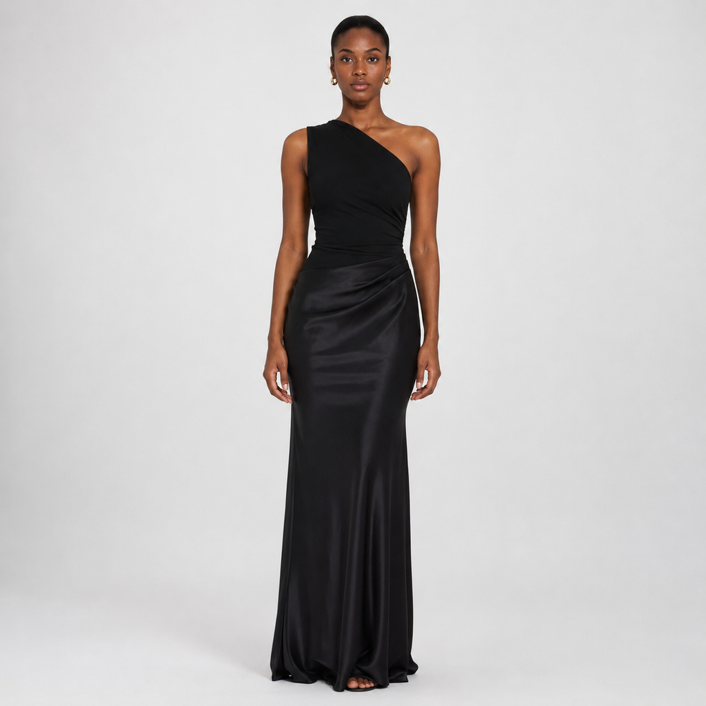 SORAYA Backless Satin Maxi Dress