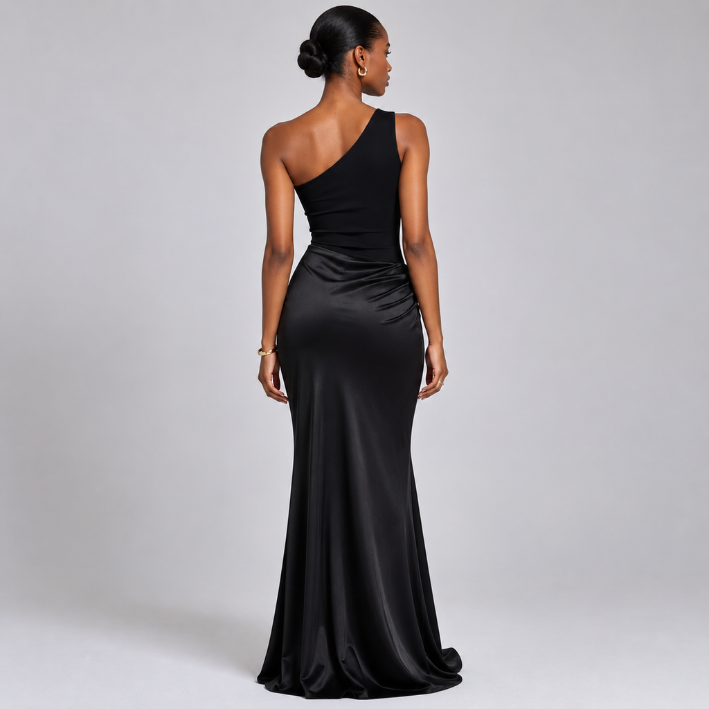 SORAYA Backless Satin Maxi Dress