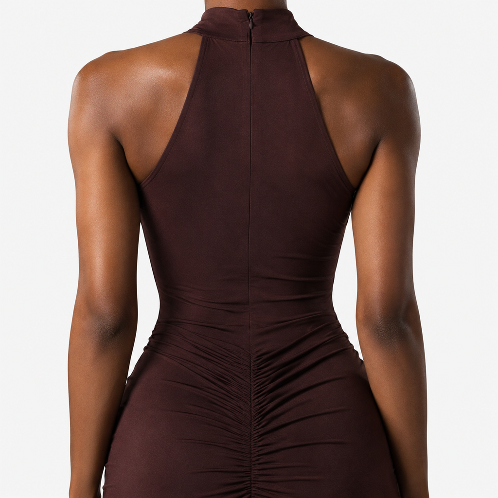 SORAYA Ruched High Waist Maxi Dress