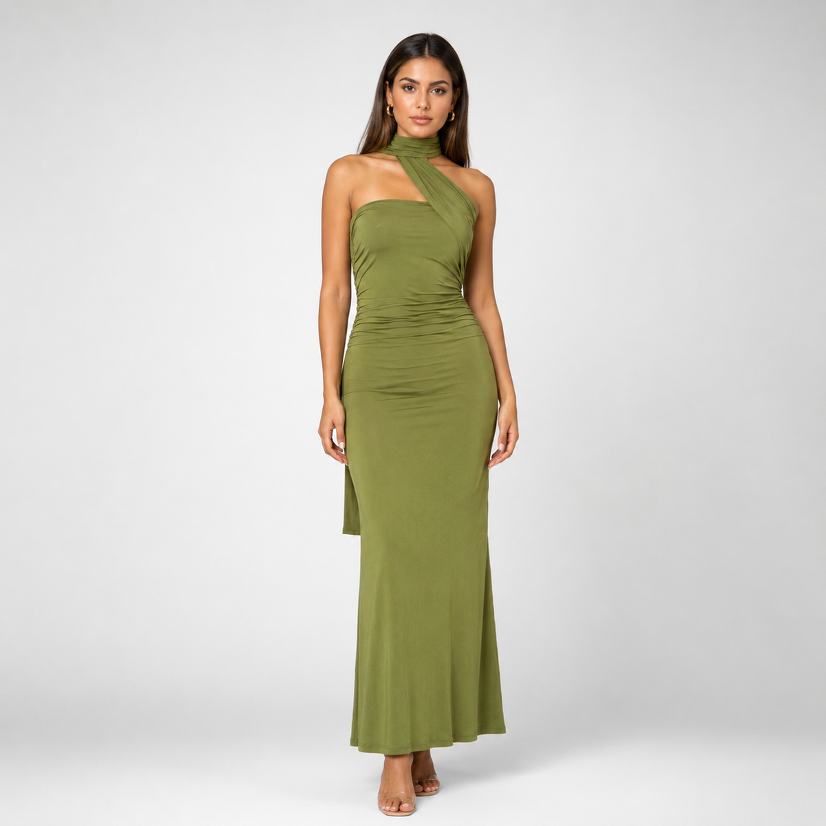 SORELLE One-Shoulder Backless Maxi Dress