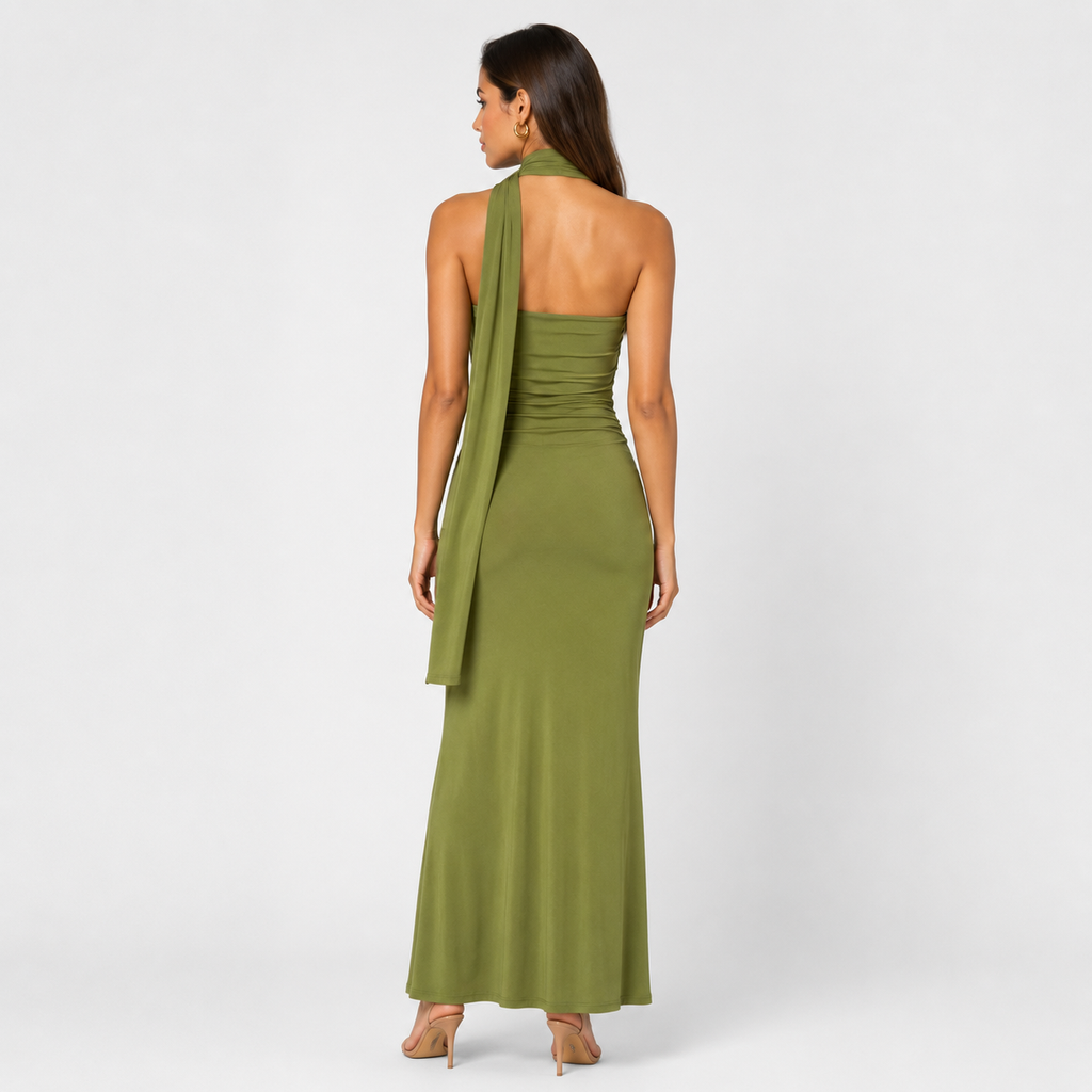 SORELLE One-Shoulder Backless Maxi Dress