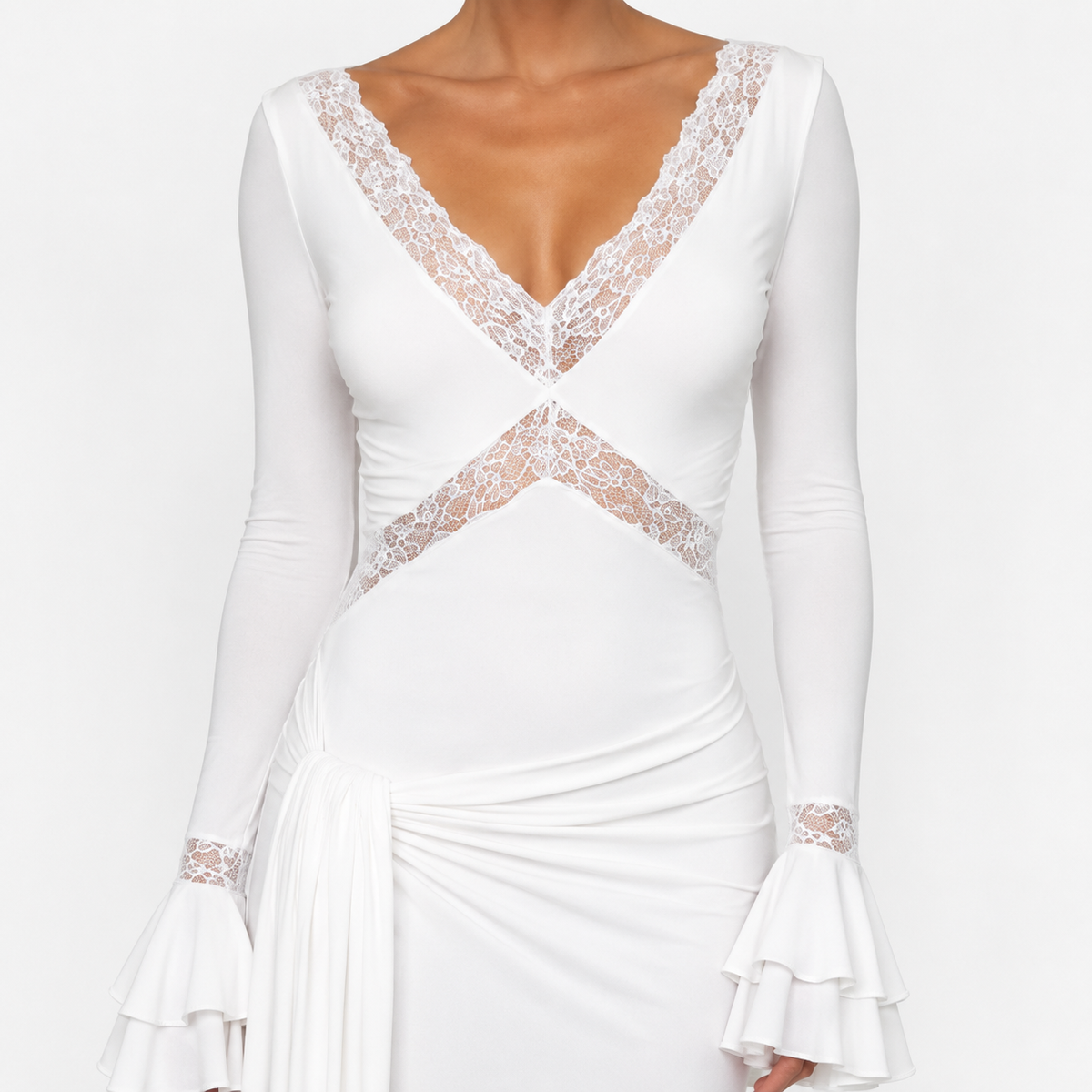 THALIA Lace Long Sleeve Maxi Dress