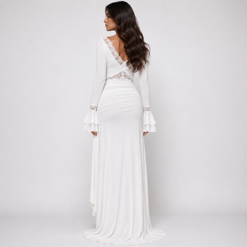 THALIA Lace Long Sleeve Maxi Dress