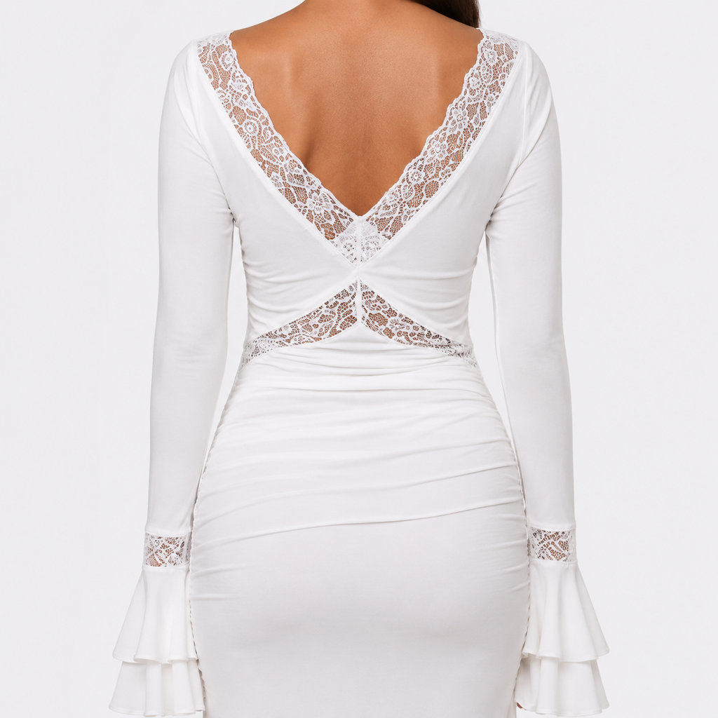 THALIA Lace Long Sleeve Maxi Dress