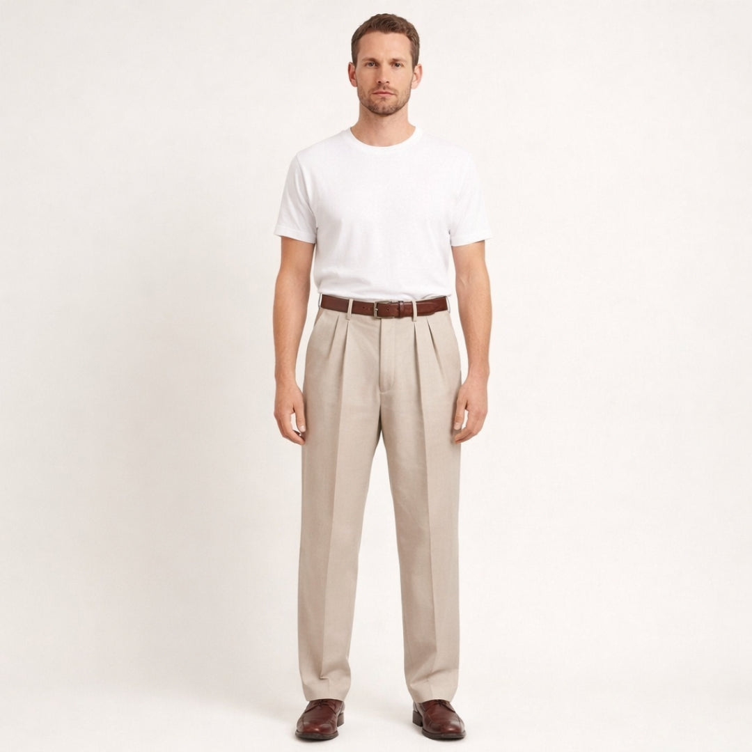 THEO Linen Pleated Pants