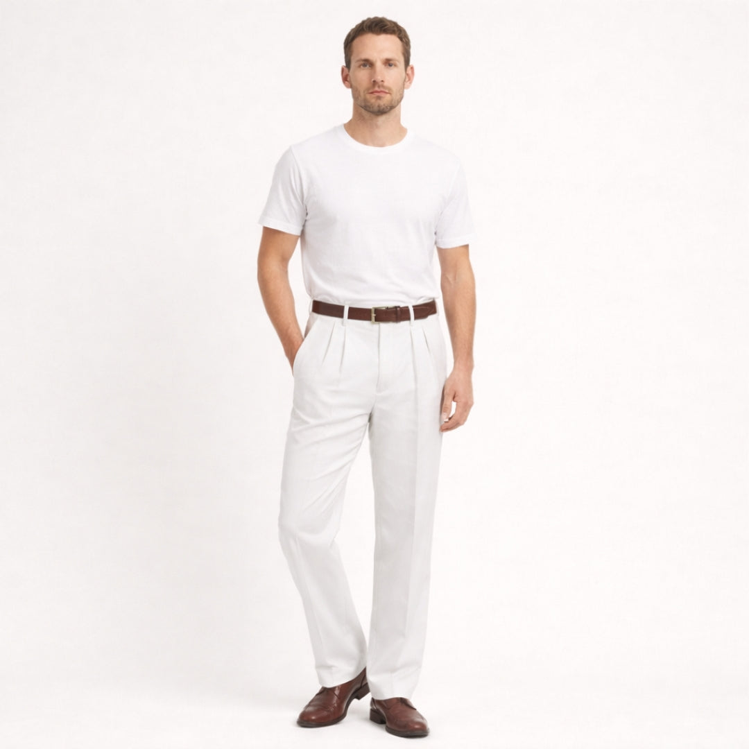 THEO Linen Pleated Pants