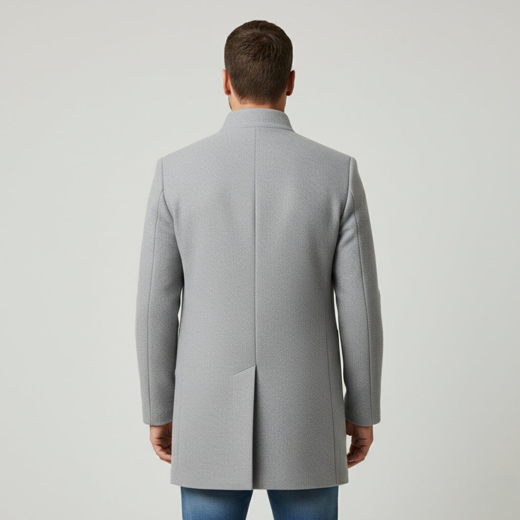 THEO Single-Breasted Wool Blend Coat