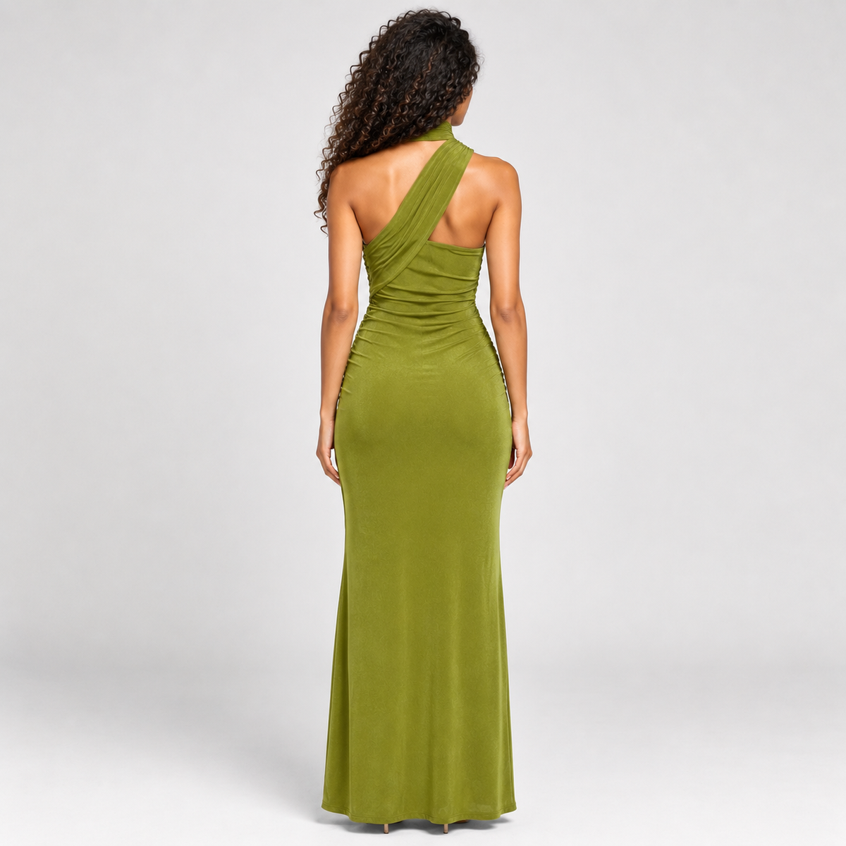 VALENCIA Backless Asymmetric Maxi Dress