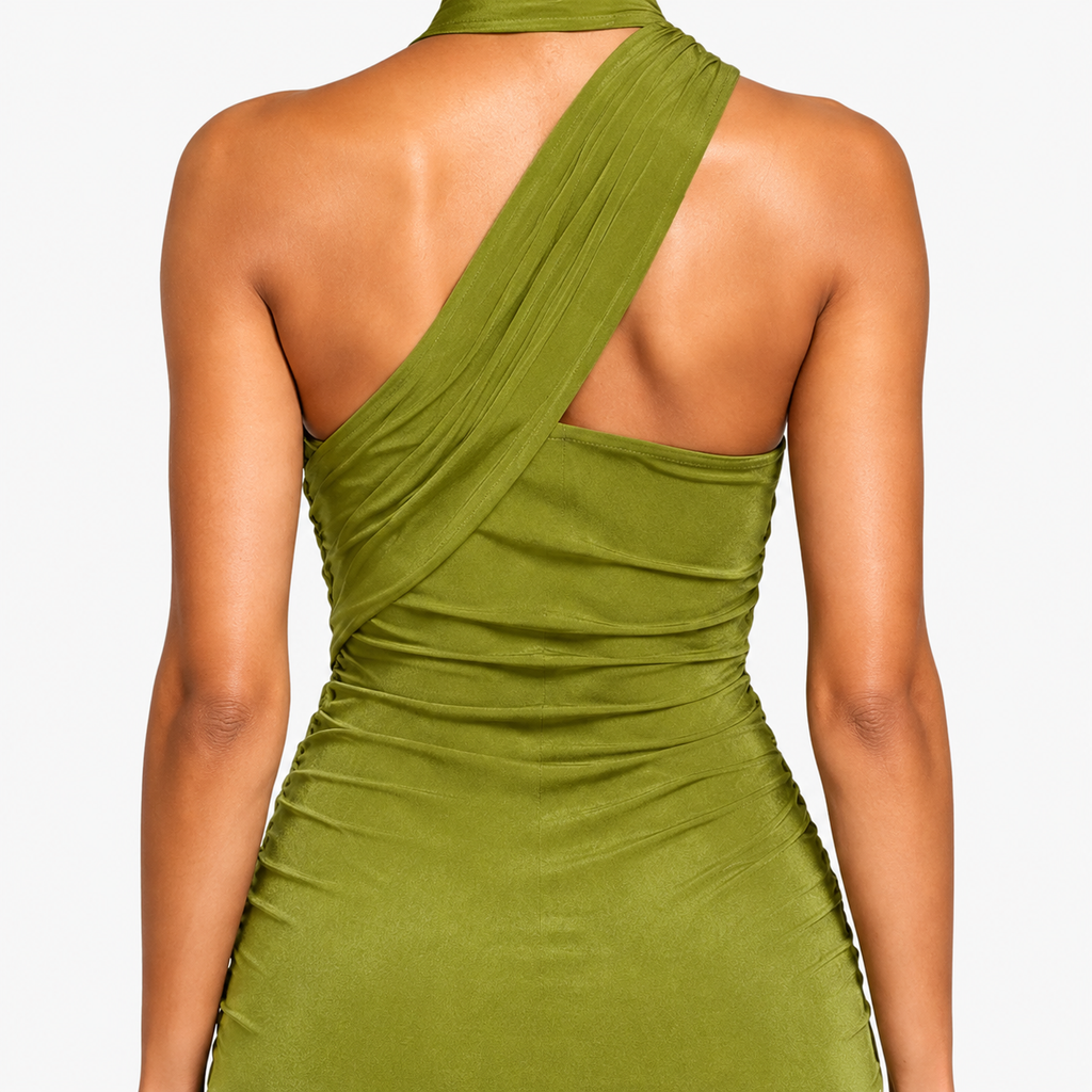 VALENCIA Backless Asymmetric Maxi Dress
