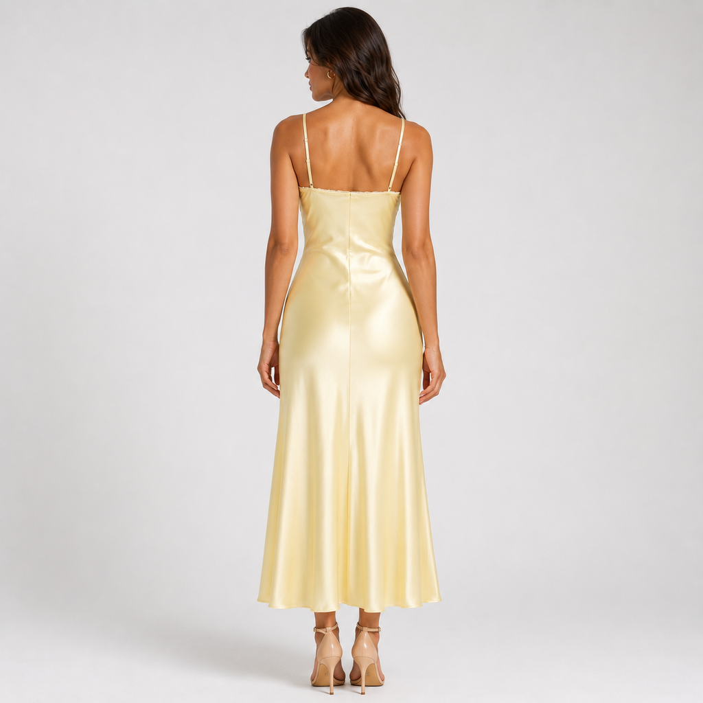 VALENCIA Satin Slip Maxi Dress