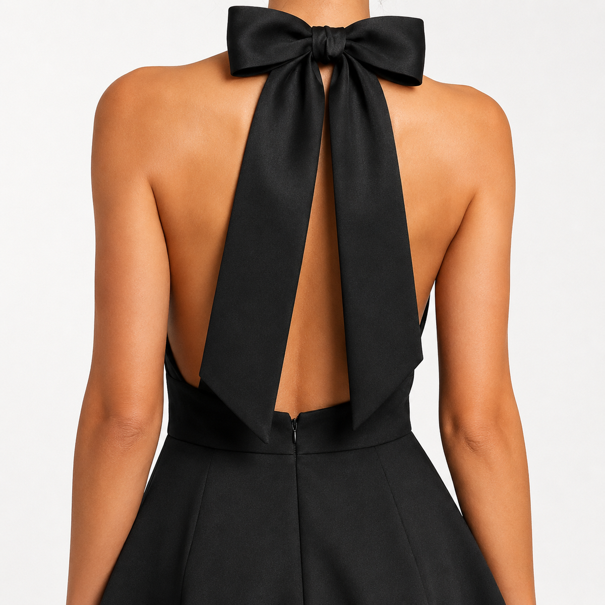 VALENNA Backless Halter Mini Dress