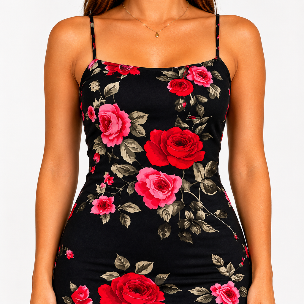 VALENNA Floral Spaghetti Maxi Dress