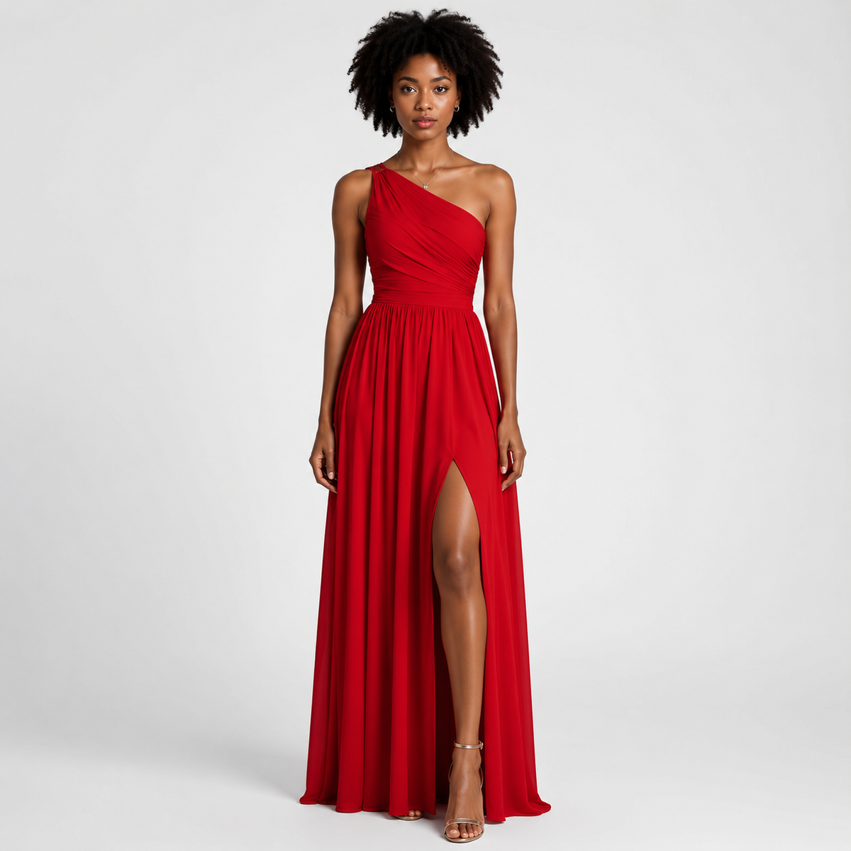 VALENTINA Asymmetrical One-Shoulder Maxi Dress