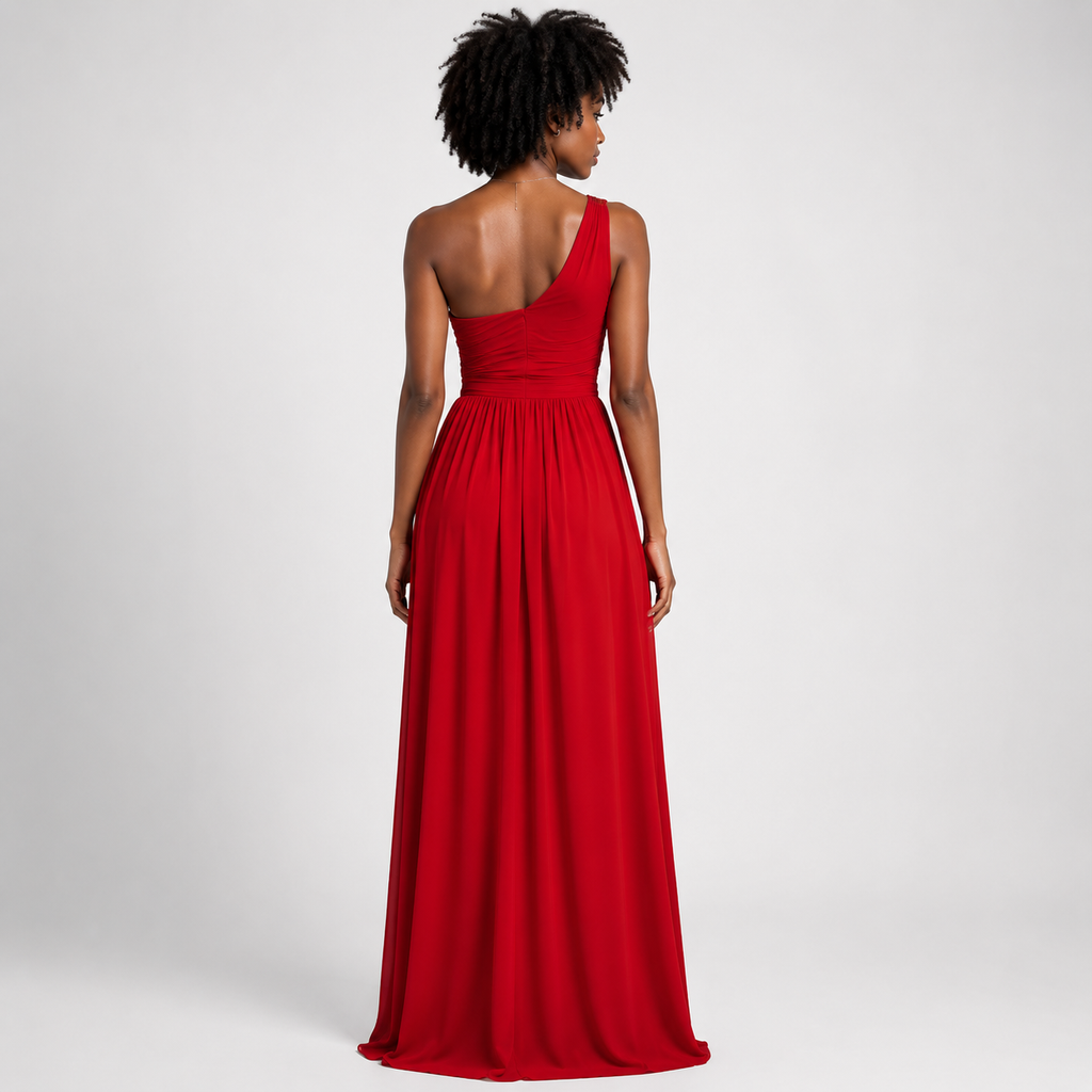VALENTINA Asymmetrical One-Shoulder Maxi Dress
