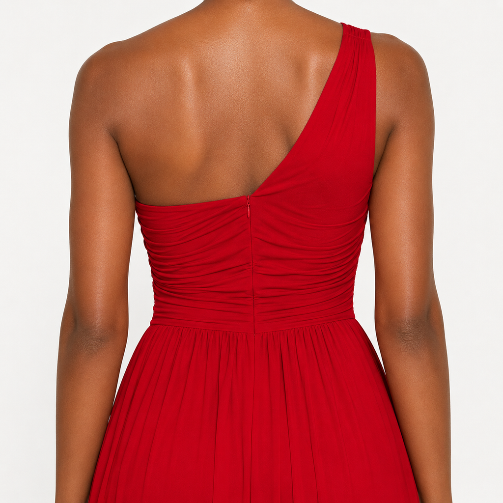 VALENTINA Asymmetrical One-Shoulder Maxi Dress