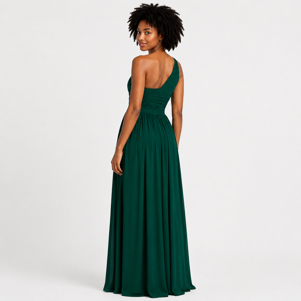 VALENTINA Asymmetrical One-Shoulder Maxi Dress