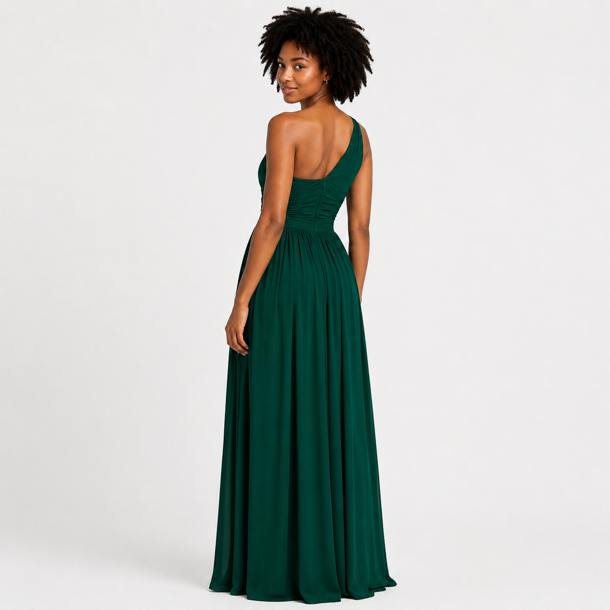 VALENTINA Asymmetrical One-Shoulder Maxi Dress