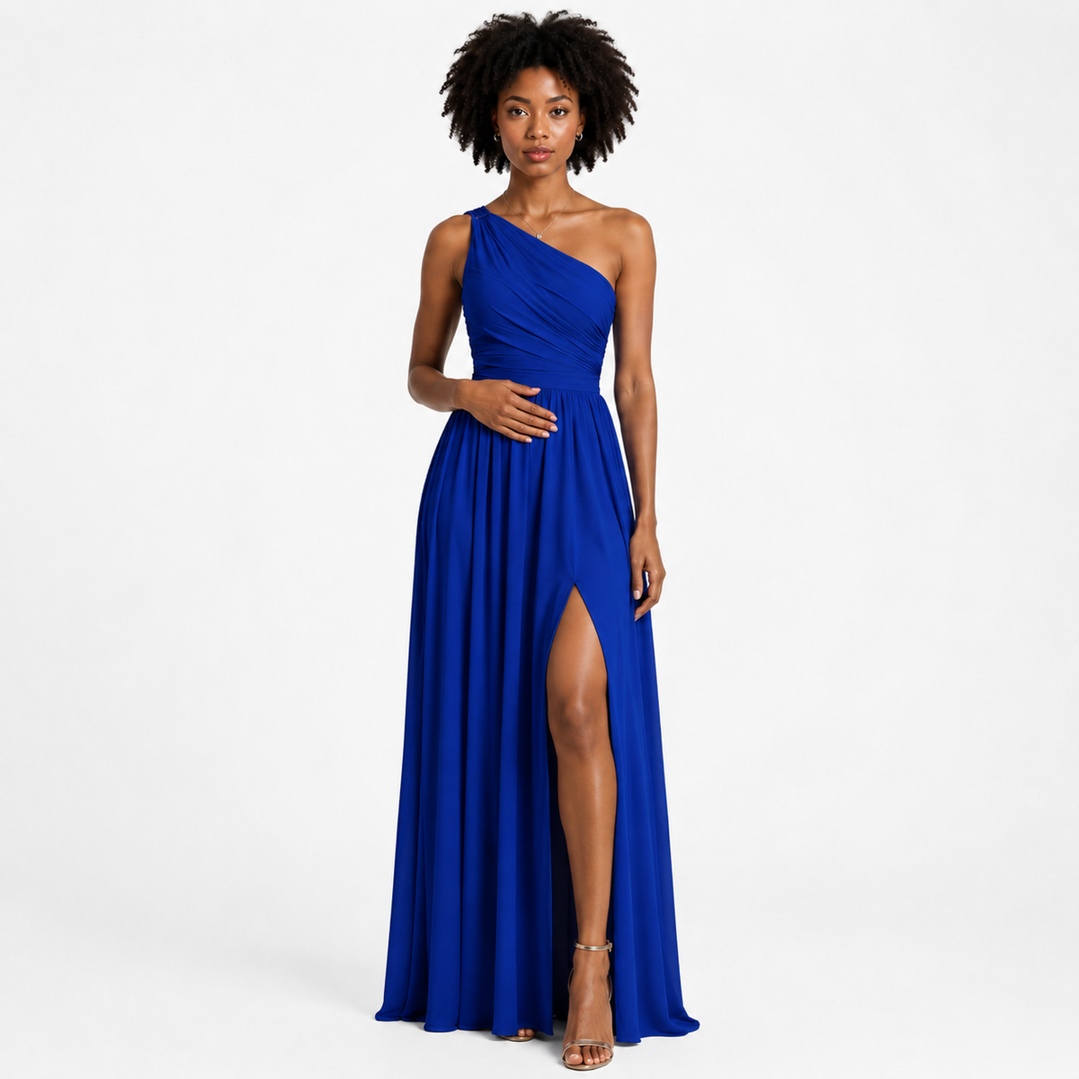 VALENTINA Asymmetrical One-Shoulder Maxi Dress