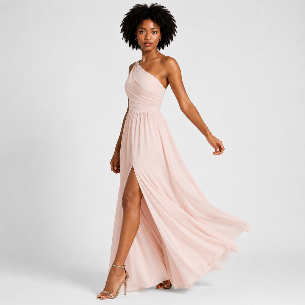 VALENTINA Asymmetrical One-Shoulder Maxi Dress