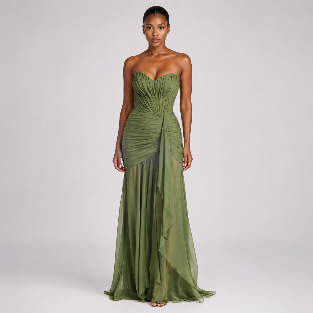 VALENTINA Backless Sweetheart Maxi Dress