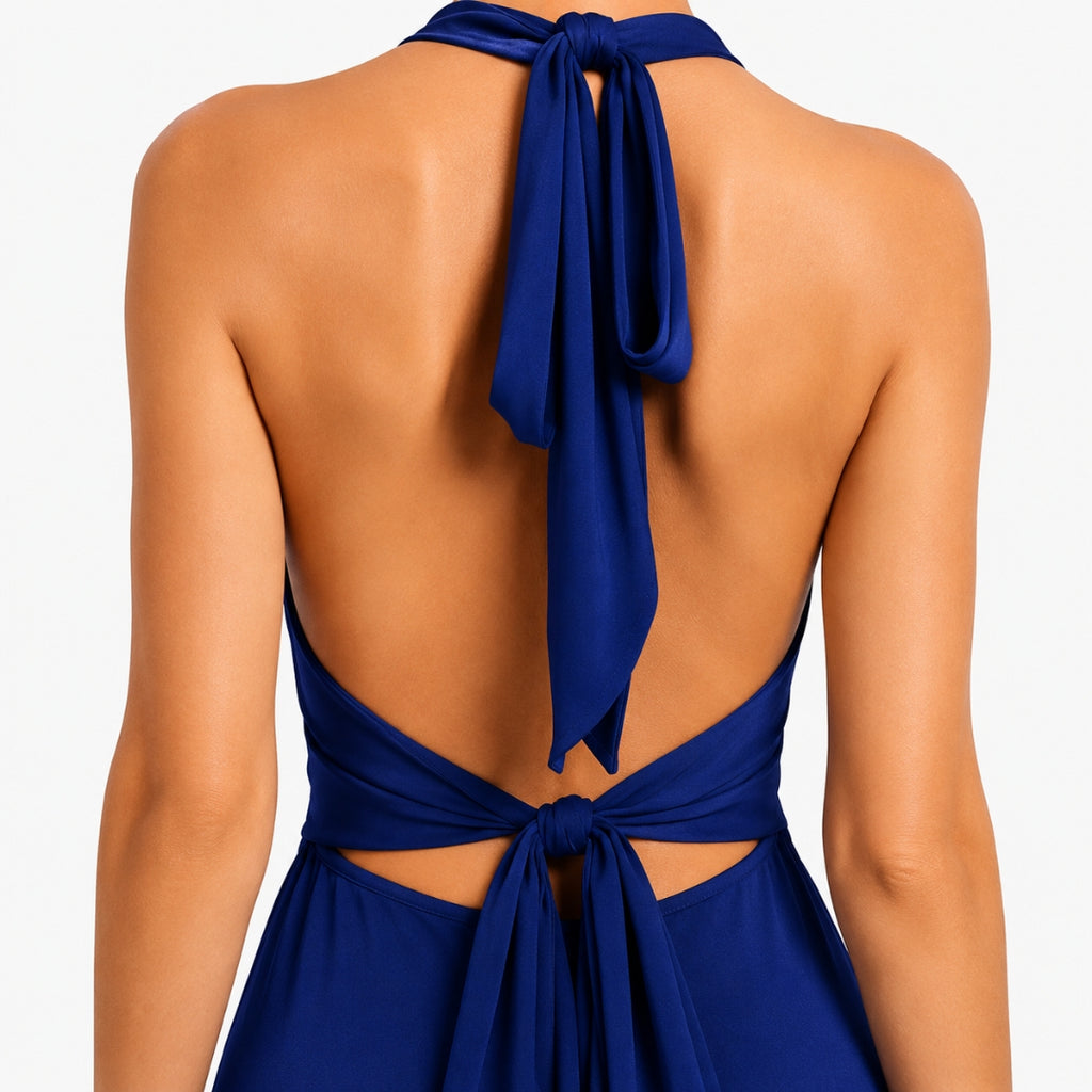 VALENTINA Halter Fluid Maxi Dress