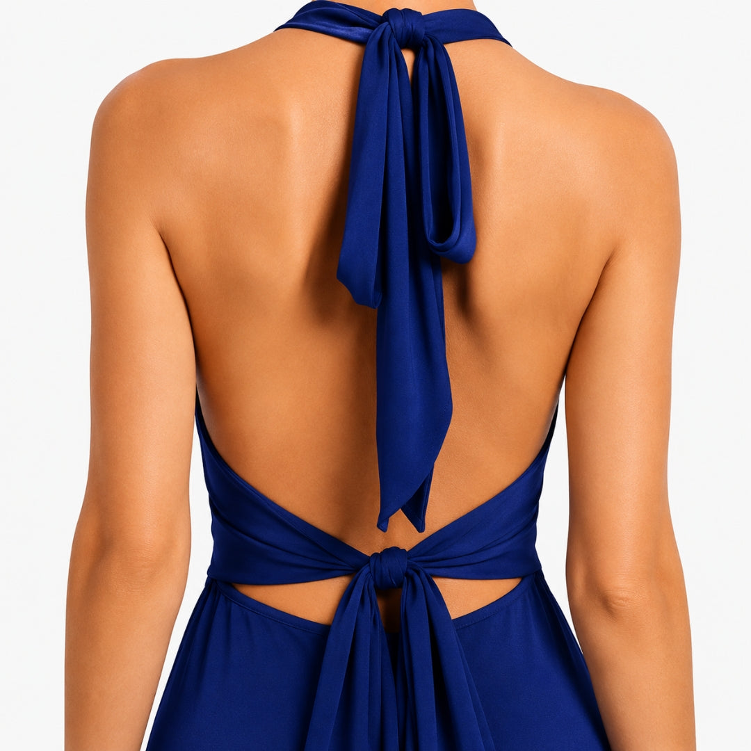 VALENTINA Halter Fluid Maxi Dress