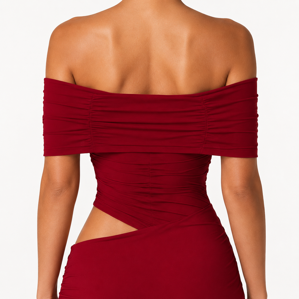 VANSEA Backless Split-Neck Maxi Dress