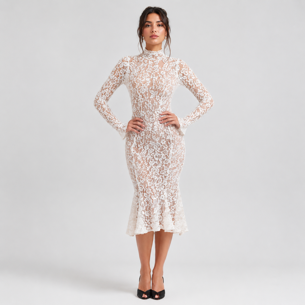 VERENA Long Sleeve Midi Dress