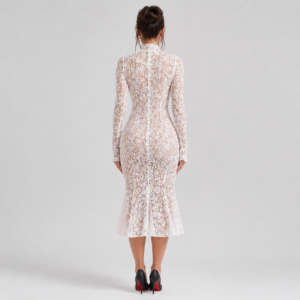 VERENA Long Sleeve Midi Dress