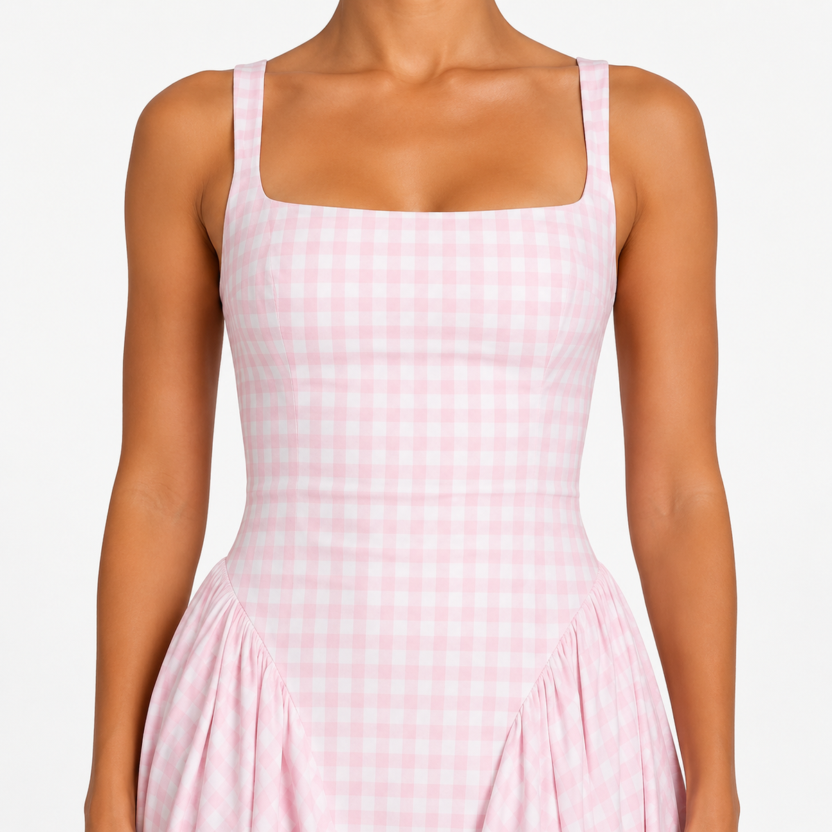 VESPERA Lace-Up A-Line Midi Dress