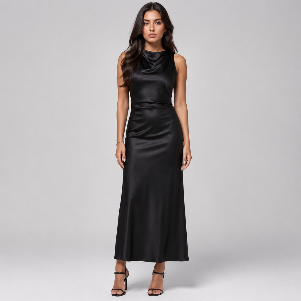 VESPER Satin Midi Dress