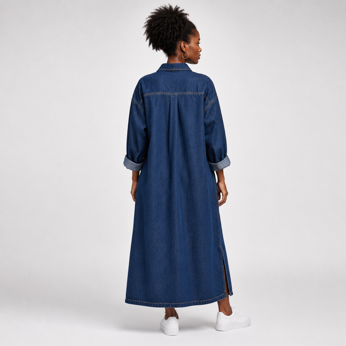 VESPER Split Denim Maxi Dress
