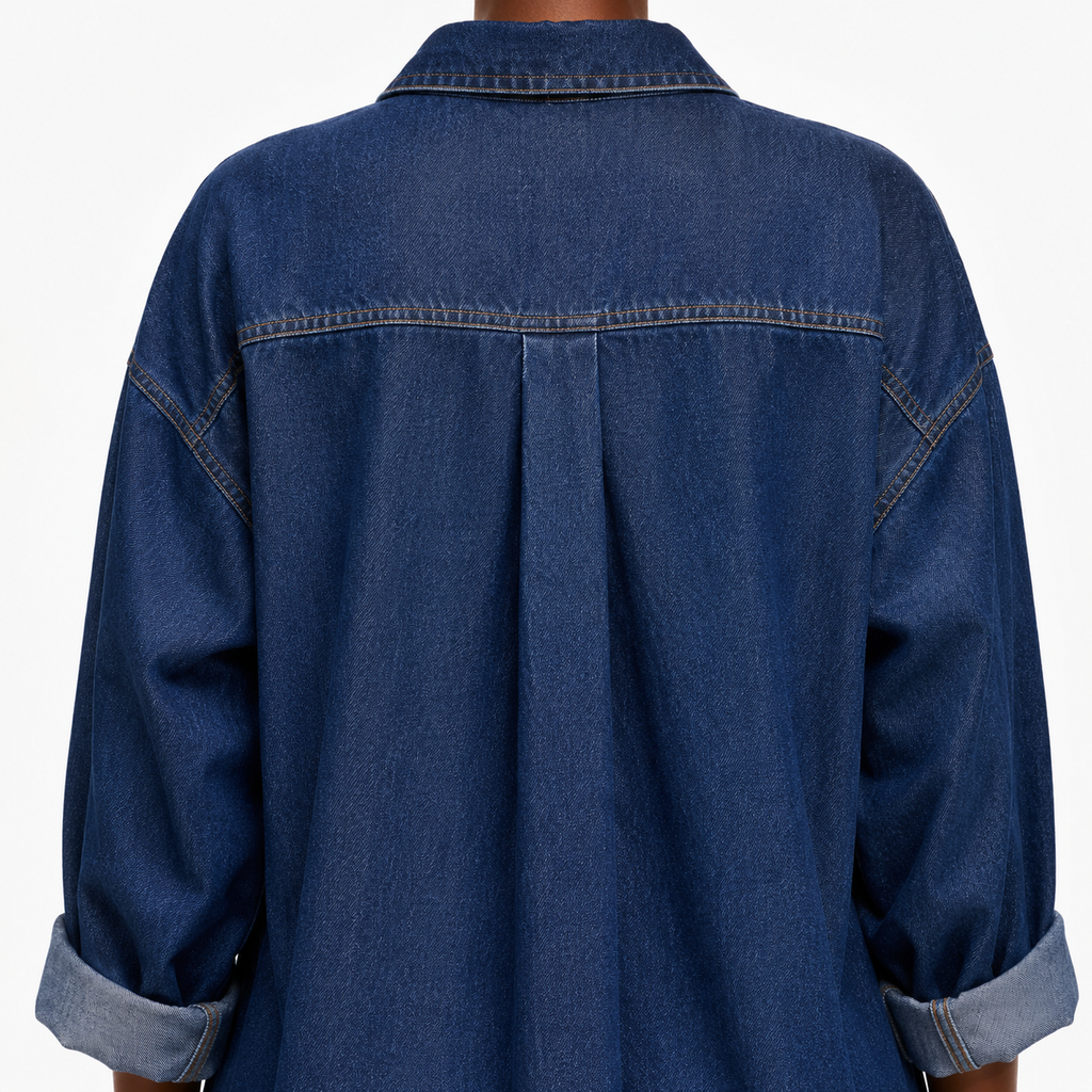 VESPER Split Denim Maxi Dress