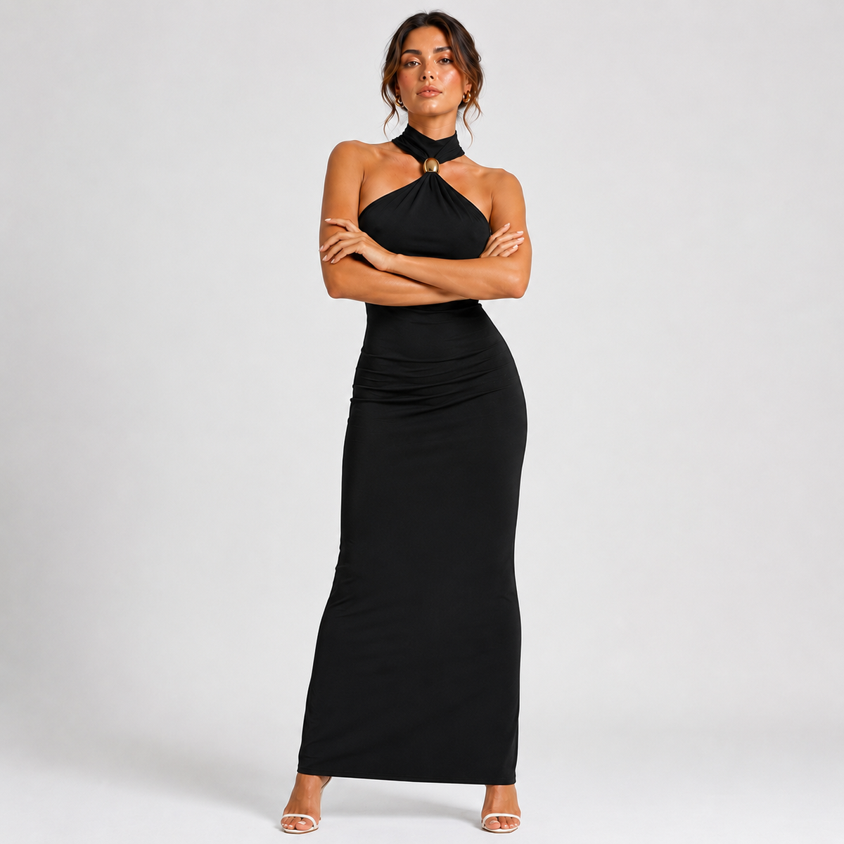 VIOLETTE Halter Smooth Maxi Dress
